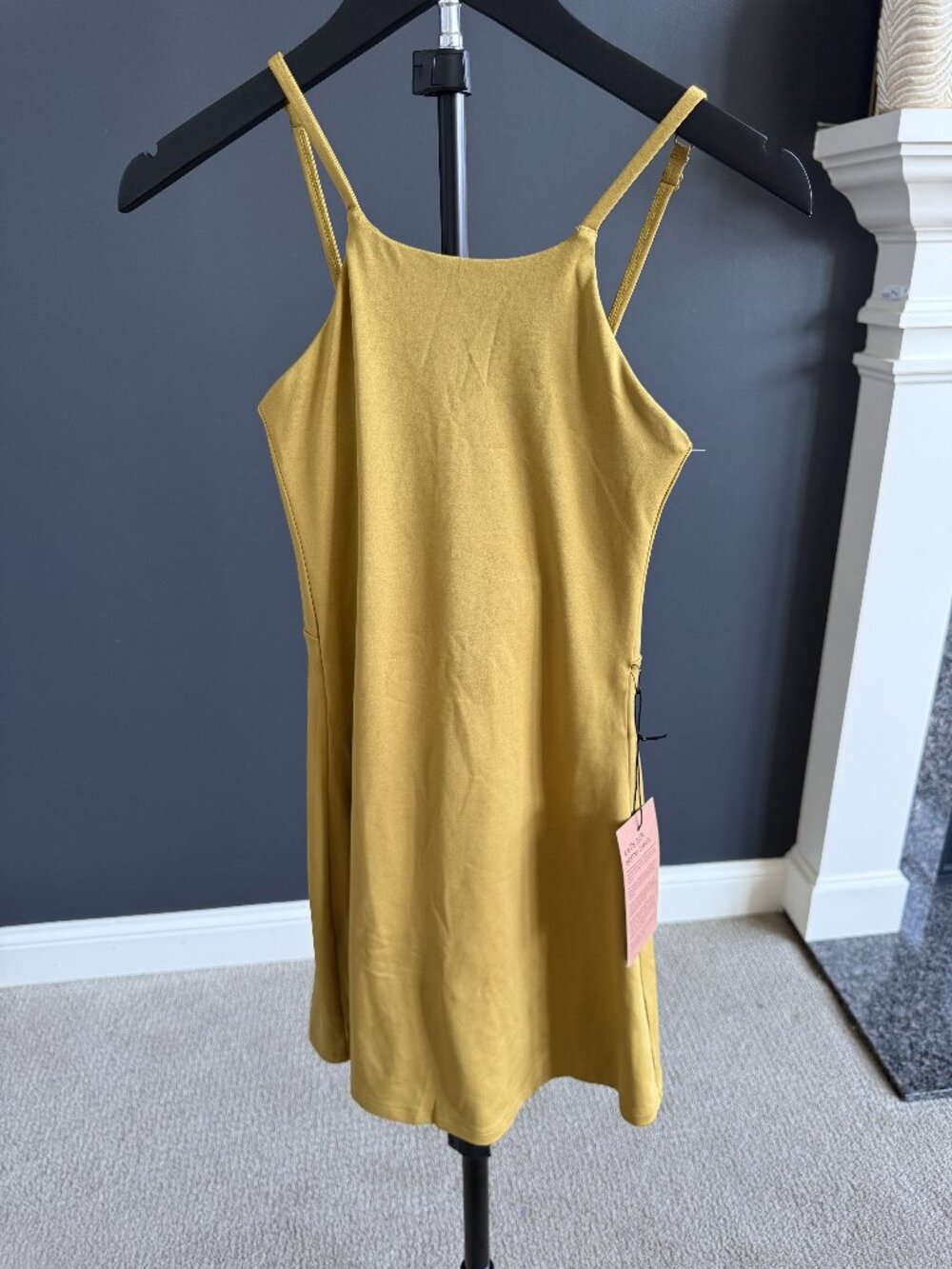 NWT Girlfriend Collective Mustard Athletic Mini Dress Size XS